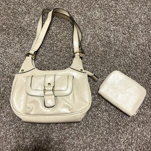 White/Off-White Handbag and Wallet